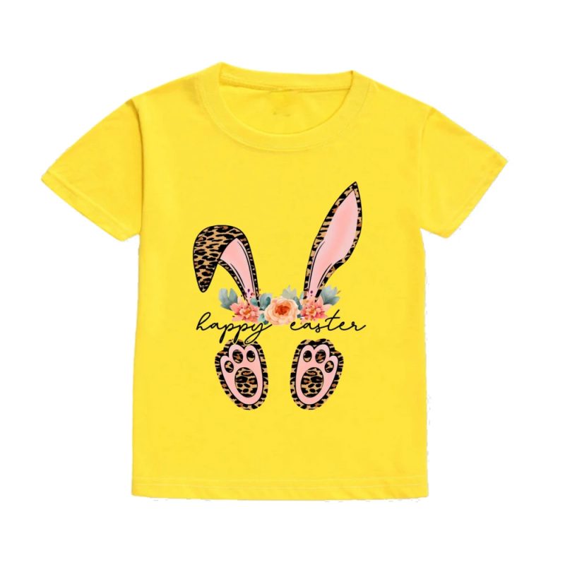 Hip Hop Bunny Print Easter Child Shirts Toddler Outfits Kids Shirt Boy Girl Clothes Easter Party Kid Gifts T-shirt Children Tee - Image 5