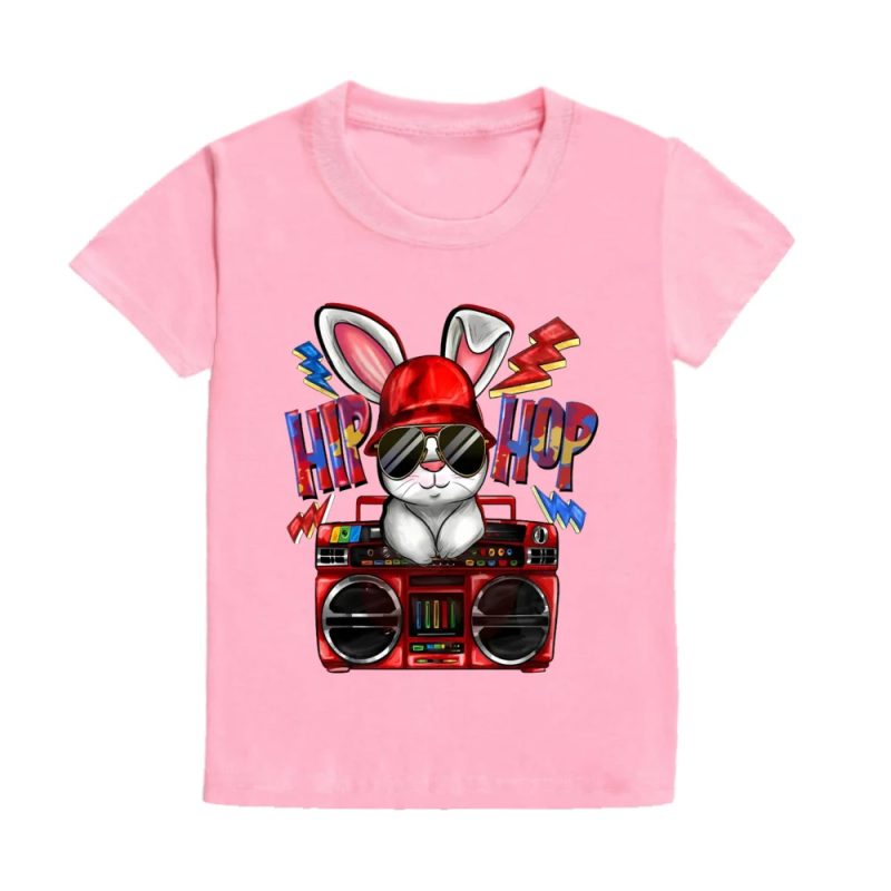 Hip Hop Bunny Print Easter Child Shirts Toddler Outfits Kids Shirt Boy Girl Clothes Easter Party Kid Gifts T-shirt Children Tee - Image 6