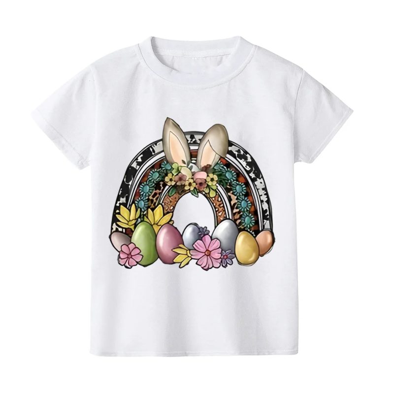 Hip Hop Bunny Print Easter Child Shirts Toddler Outfits Kids Shirt Boy Girl Clothes Easter Party Kid Gifts T-shirt Children Tee - Image 8