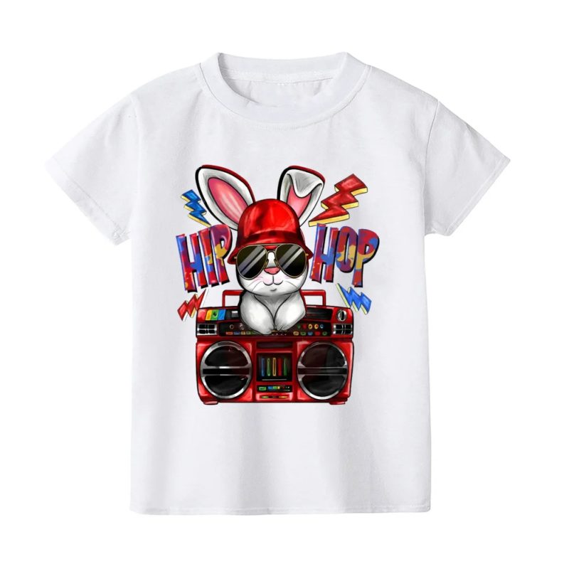 Hip Hop Bunny Print Easter Child Shirts Toddler Outfits Kids Shirt Boy Girl Clothes Easter Party Kid Gifts T-shirt Children Tee - Image 10