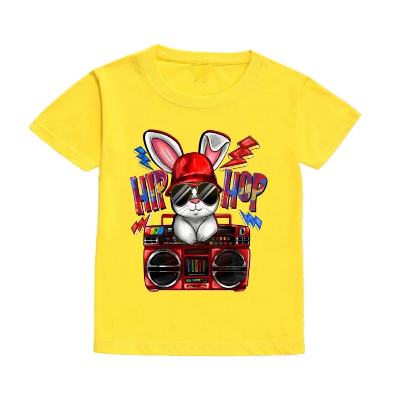 Hip Hop Bunny Print Easter Child Shirts Toddler Outfits Kids Shirt Boy Girl Clothes Easter Party Kid Gifts T-shirt Children Tee - Image 11