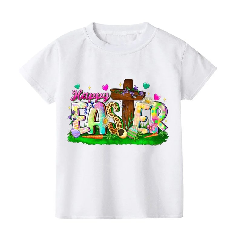 Hip Hop Bunny Print Easter Child Shirts Toddler Outfits Kids Shirt Boy Girl Clothes Easter Party Kid Gifts T-shirt Children Tee - Image 12