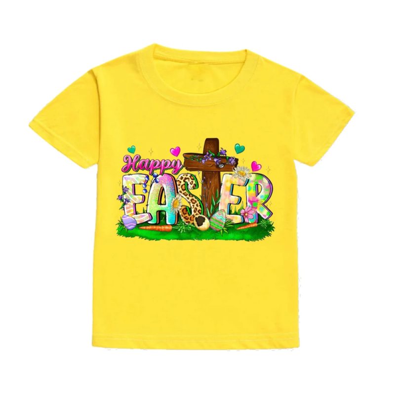 Hip Hop Bunny Print Easter Child Shirts Toddler Outfits Kids Shirt Boy Girl Clothes Easter Party Kid Gifts T-shirt Children Tee - Image 13