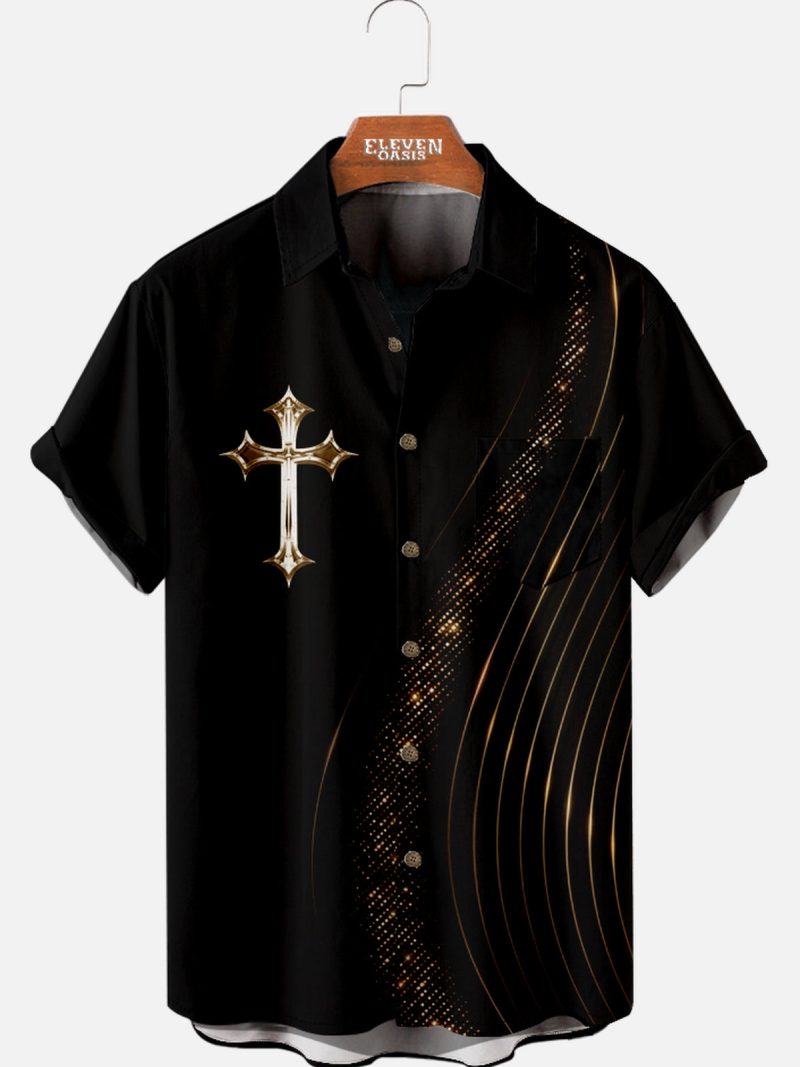 2025 Easter novelty pattern men's fashion short sleeve lapel shirt, summer party dress, men's and women's gift festival shirt - Image 7