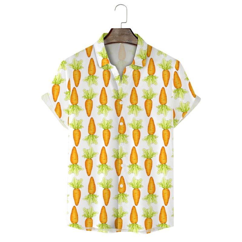 Mens Fashion Casual Personality Easter 3D Digital Printing Rabbit Printing Short Sleeve Shirt - Image 5