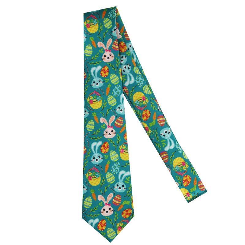 Happy Easter Colorful Easter Eggs Men'S Necktie Classic Tie For Casual Occasions Date Wedding Party Gift - Image 3