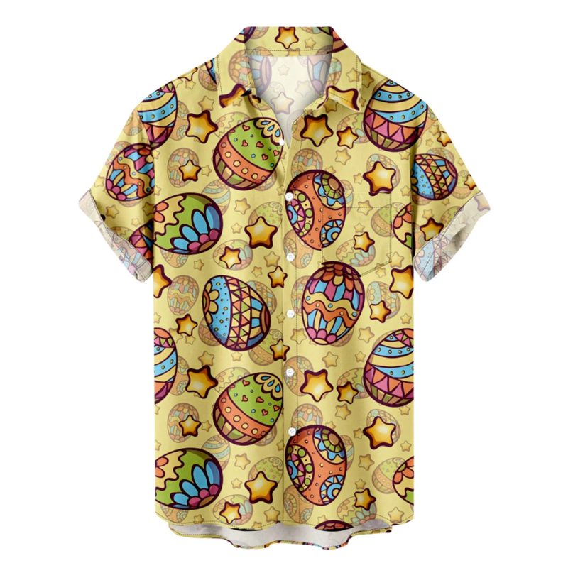 Funny Easter New Hawaiian Shirts For Men Rabbit Egg Printed Button Down Shirts Summer Casual Holiday Beach Party Shirt Clothes - Image 10