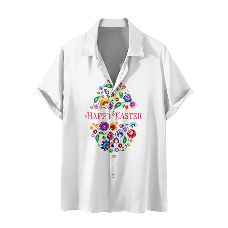 Funny Easter New Hawaiian Shirts For Men Rabbit Egg Printed Button Down Shirts Summer Casual Holiday Beach Party Shirt Clothes - Image 11