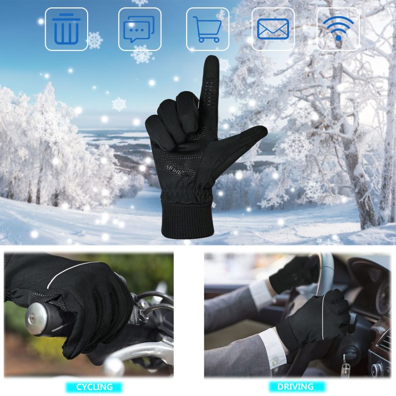 MOREOK Winter Thermal Gloves, Windproof Touch Screen Warm Gloves for Driving,Cycling,Riding,Running for Men Women - Image 6