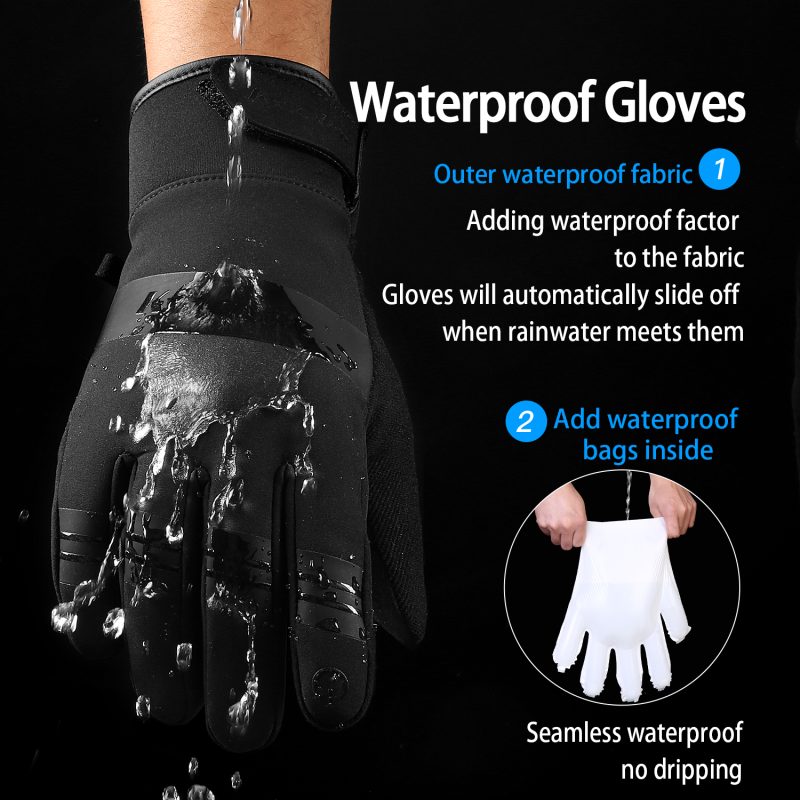Outdoor Winter Cycling Gloves Touch Screen Motorcycle Gloves Windproof Sports Riding Ski Gloves Waterproof 3M Running Gloves - Image 3