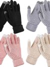 Warm Gloves Winter Touch Screen Gloves for Women Men Stretch Knit Mittens Wool Full Finger Guantes Female Crochet Outdoor Gloves