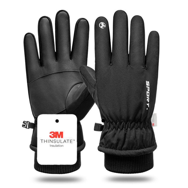GTUBIKE Men Winter Waterproof Cycling Gloves Sports Running Motorcycle Ski Touch Screen Fleece Gloves Non-slip Warm Full Fingers - Image 7