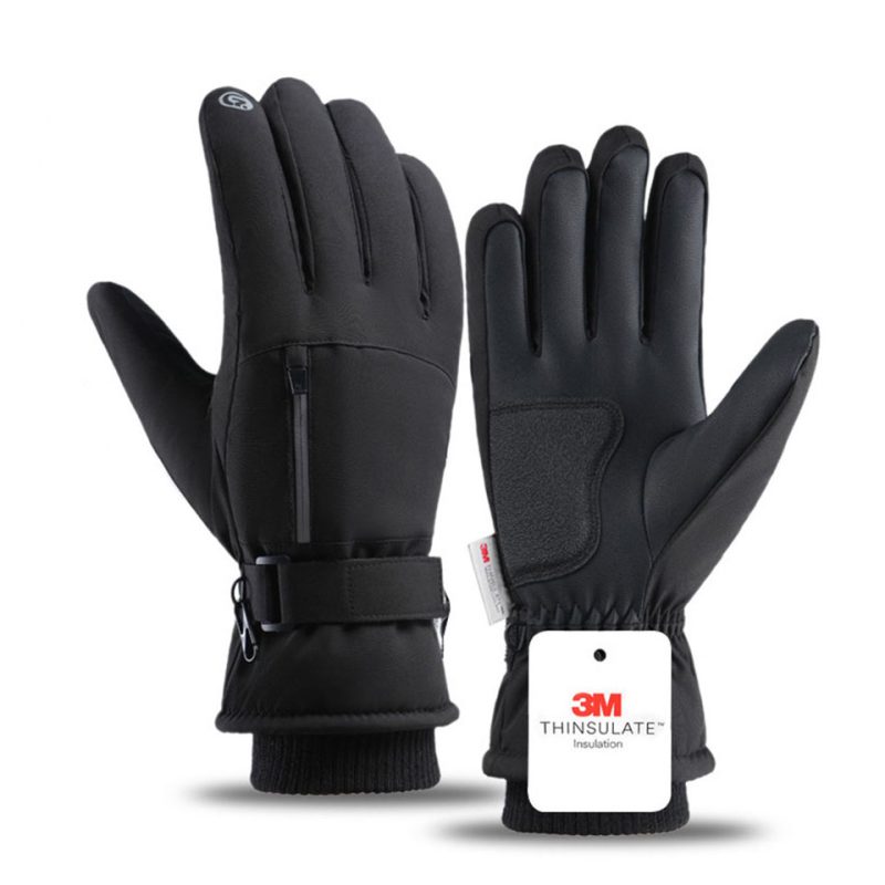 GTUBIKE Men Winter Waterproof Cycling Gloves Sports Running Motorcycle Ski Touch Screen Fleece Gloves Non-slip Warm Full Fingers - Image 8