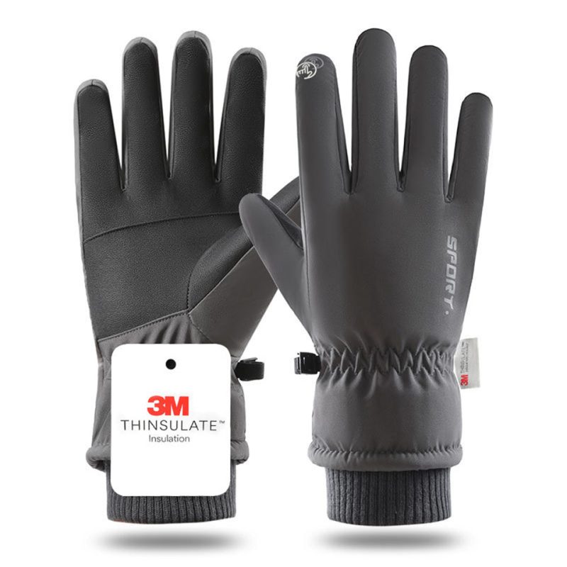 GTUBIKE Men Winter Waterproof Cycling Gloves Sports Running Motorcycle Ski Touch Screen Fleece Gloves Non-slip Warm Full Fingers - Image 10