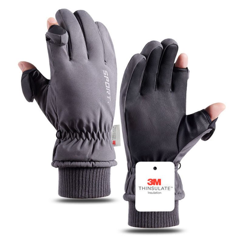 GTUBIKE Men Winter Waterproof Cycling Gloves Sports Running Motorcycle Ski Touch Screen Fleece Gloves Non-slip Warm Full Fingers - Image 12