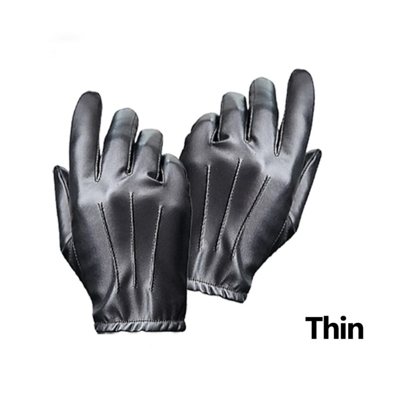 New Winter Gloves Men Women Black PU Leather Cashmere Warm Driving Gloves Mittens Touch Screen Waterproof Tactical Gloves - Image 2