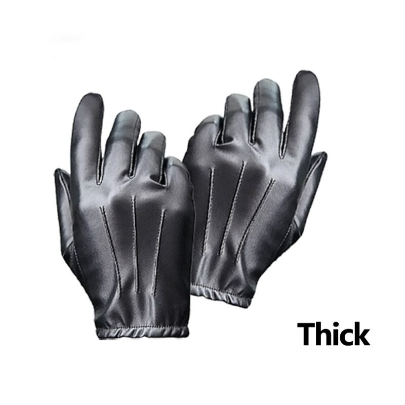 New Winter Gloves Men Women Black PU Leather Cashmere Warm Driving Gloves Mittens Touch Screen Waterproof Tactical Gloves - Image 3