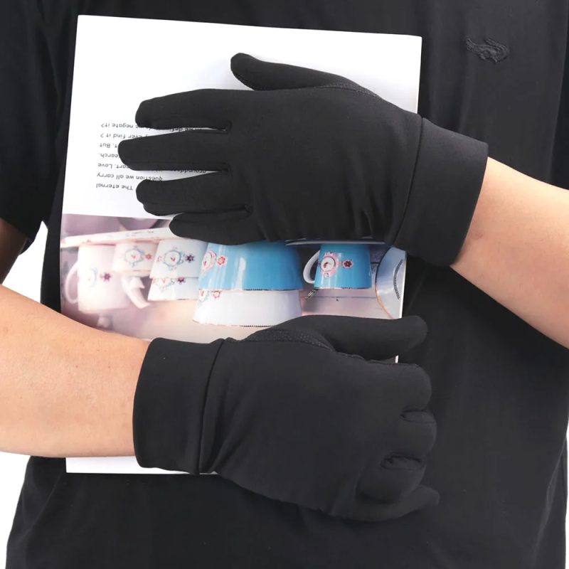 Black Non-Slip Gloves Unisex Autumn Winter for Men Women Thin Thermal Gloves Touch Screen Outdoor Non-Slip Riding Warm Gloves - Image 3