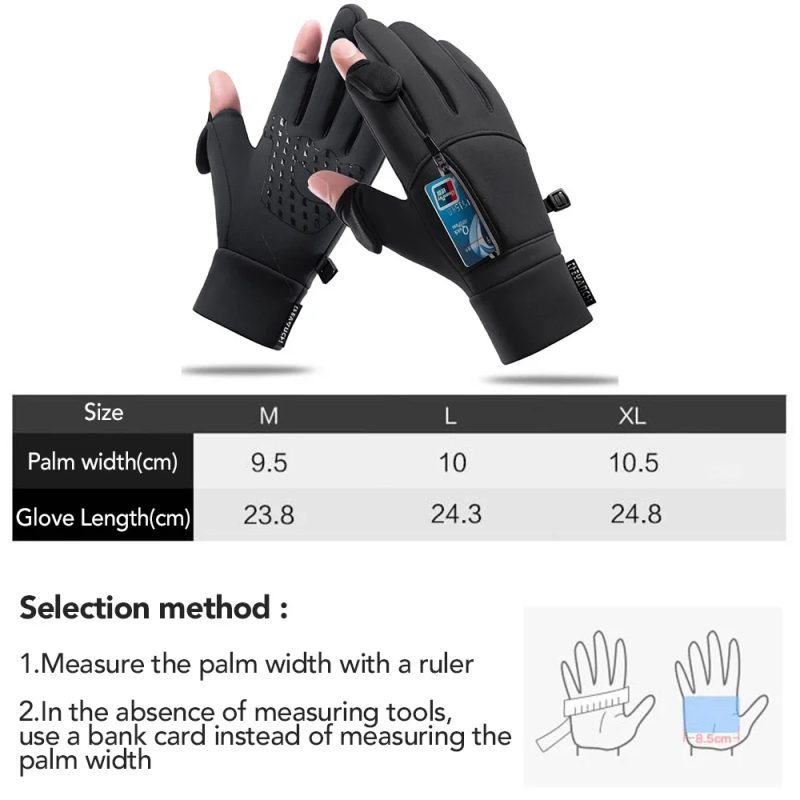 Winter Fishing Gloves 2 Finger Flip Waterproof Winter Gloves Windproof Photograph Men Women Warm Protection Fish Angling Gloves - Image 6