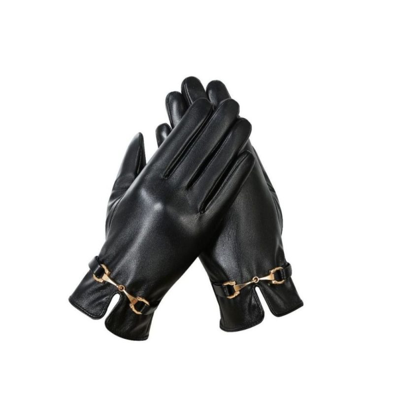 New Full Finge PU Leather Gloves Windproof Waterproof Driving Gloves Thicken Winter Warm Touch Screen Gloves Outdoor Sports - Image 7