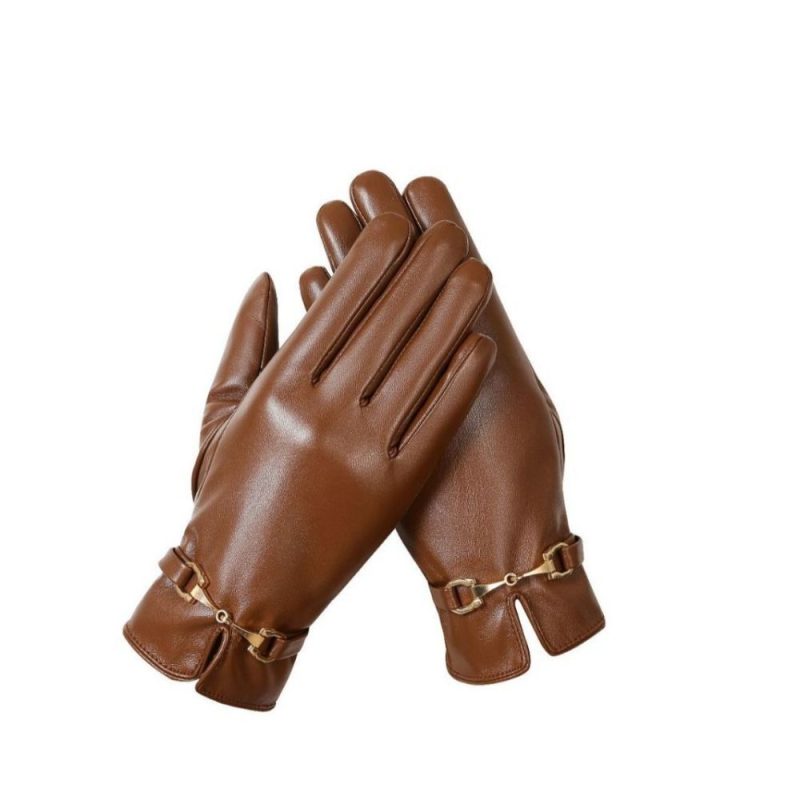 New Full Finge PU Leather Gloves Windproof Waterproof Driving Gloves Thicken Winter Warm Touch Screen Gloves Outdoor Sports - Image 8