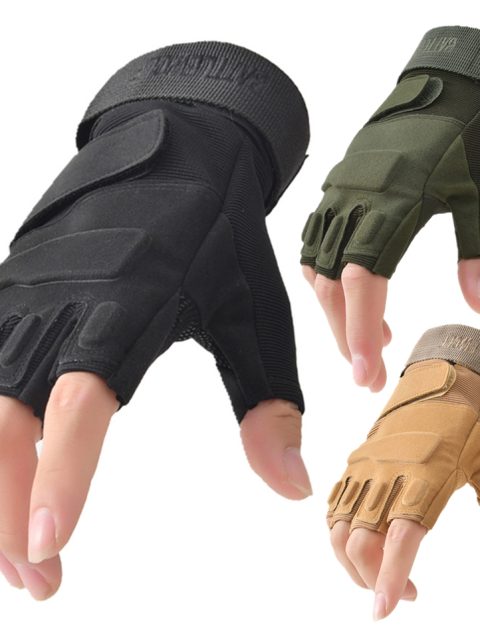 New Fingerless Tactical Gloves Men Women Kids Cycling Half Finger Fitness Gloves Anti-slip Male Outdoor Sports Tactical Gloves