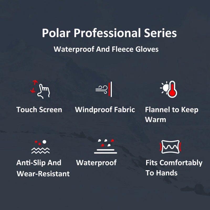 Winter Waterproof Men's Gloves Windproof Sports Fishing Touchscreen Driving Motorcycle Ski Non-slip Warm Cycling Women Gloves - Image 5