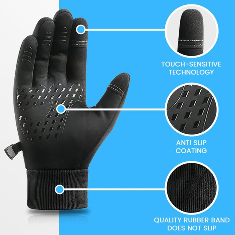 Winter Warm Cycling Gloves Skiing Windproof Gloves Touch Cold Waterproof Fishing Running Driving Snowmobile Outdoor Riding Model - Image 2