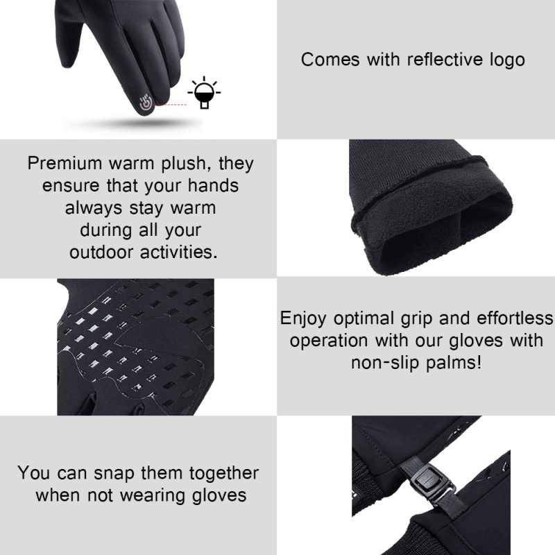 Winter Warm Cycling Gloves Skiing Windproof Gloves Touch Cold Waterproof Fishing Running Driving Snowmobile Outdoor Riding Model - Image 5