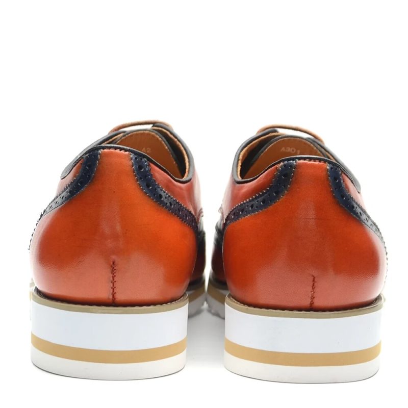 New Men's Business Leather Shoes Fashion Summer Lace-Up Blue Black Hand Carved Wedding Shoes Office Oxford Shoes - Image 6