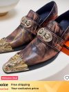 black italian leather shoes for men brown designed luxury men loafers white dress shoes mens party wedding Oxfords shoe man