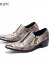 Batzuzhi Luxury Handmade Men Shoes New Design Leather Dress Shoes Men Pointed Toe Fashion Wedding Shoes Men Party, Big Size 46