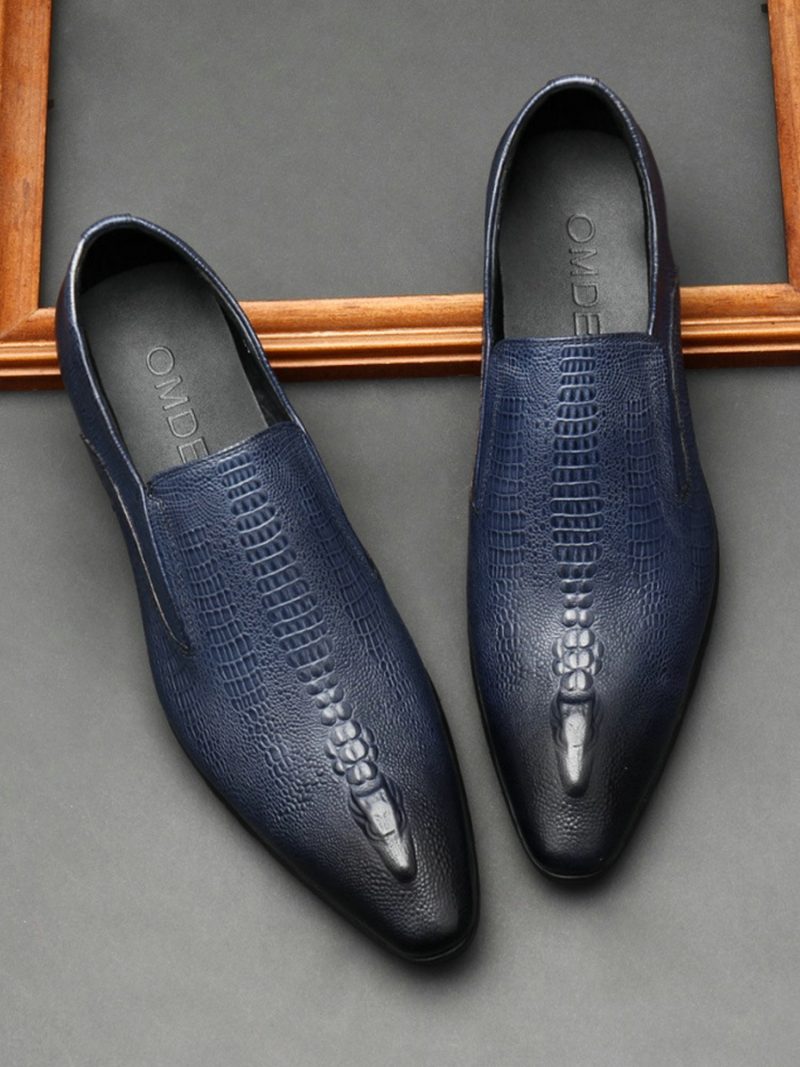 Handmade Mens Wedding Oxford Shoes Black Wine Red Brown Blue Perforated Crocodile Genuine Leather Luxury Men Business Dress Shoe - Image 4