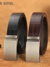 Men Belts Genuine Leather Business Fashion Designer Belt Bamboo Pattern Waistband High Quality Automatic buckle Belts for Men