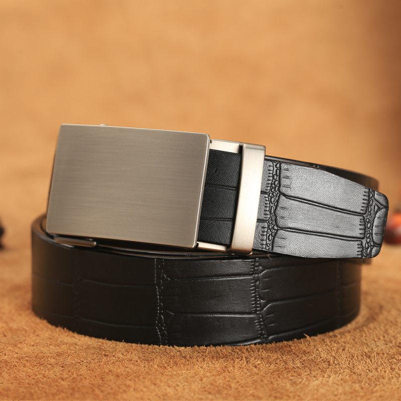 Men Belts Genuine Leather Business Fashion Designer Belt Bamboo Pattern Waistband High Quality Automatic buckle Belts for Men - Image 2