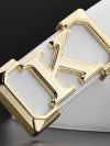 High Quality White Belt Boy Fashion Designer Casual Coskin Leather Metal Buckle Belt K Letter Men Belt