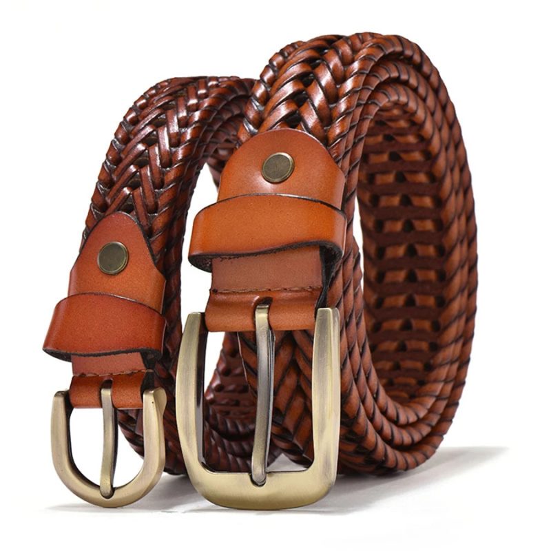 Braided Leather Belt Men/Women Pin Buckle Men's Waist Belt High Quality Luxury Men's Designer Belts for Men Mens Belt Female