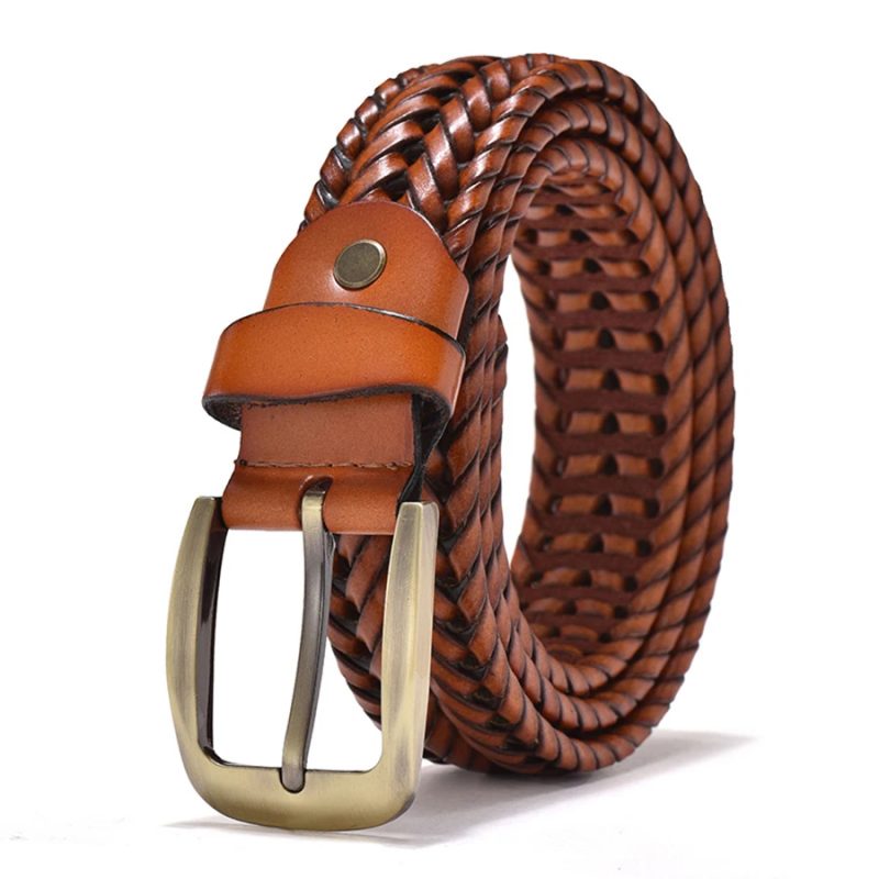 Braided Leather Belt Men/Women Pin Buckle Men's Waist Belt High Quality Luxury Men's Designer Belts for Men Mens Belt Female - Image 7