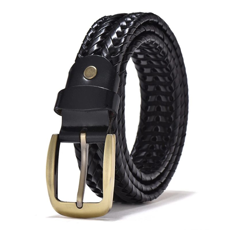 Braided Leather Belt Men/Women Pin Buckle Men's Waist Belt High Quality Luxury Men's Designer Belts for Men Mens Belt Female - Image 8
