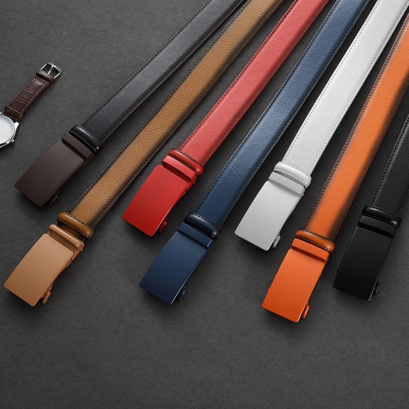 Men's Business Belt Leather Classic Alloy Buckle High Quality Casual Fashion Ratchet Adjustable Belt Cowboy Punk Casual Belt - Image 2
