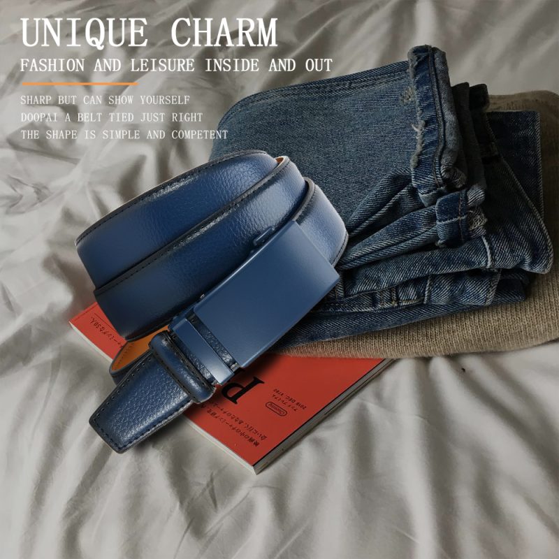 Men's Business Belt Leather Classic Alloy Buckle High Quality Casual Fashion Ratchet Adjustable Belt Cowboy Punk Casual Belt - Image 4
