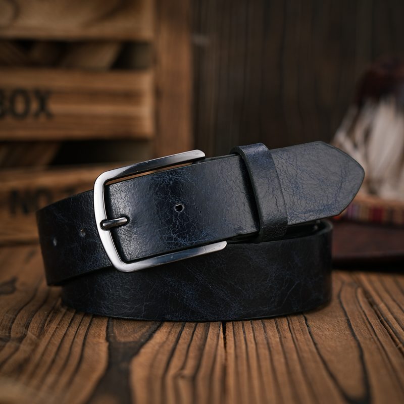 A men's and women's retro metal buckle casual style brown PU belt suitable for daily business attendance four seasons - Image 2