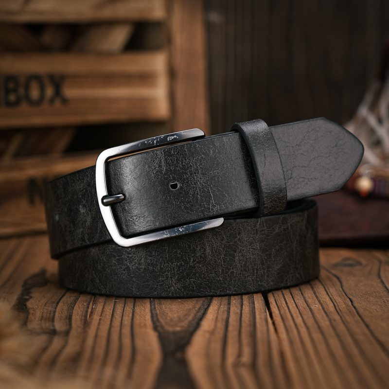 A men's and women's retro metal buckle casual style brown PU belt suitable for daily business attendance four seasons - Image 4