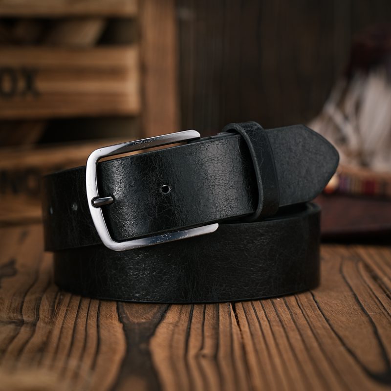 A men's and women's retro metal buckle casual style brown PU belt suitable for daily business attendance four seasons - Image 5