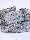 Women's Jeans Rhinestone Large Size Belt Men's Belt Western Denim Shiny Rivet Design Leather HipHop Punk Rock Y2K Style Belt