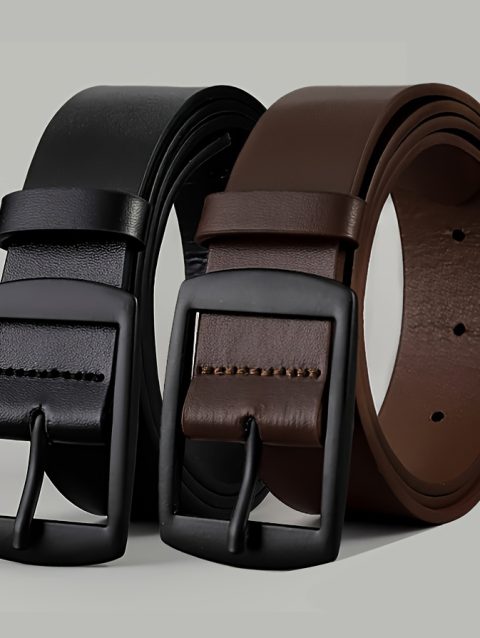 New Luxury Belt for Men PU Leather Belt Metal Pin Buckle High Quality Famous Brand Designer Waist Strap Belt for Jeans Plus Size