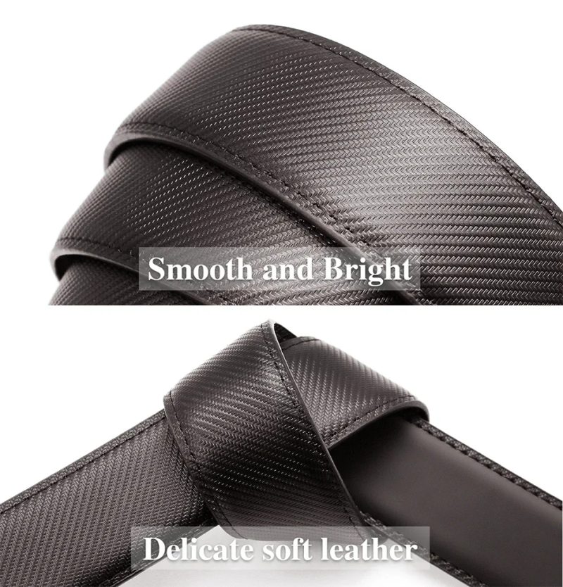 Men Belt Genuine Leather Belts Without Buckle Men's Belts Without Buckle Cowskin Luxury Belt Black Brown Cinturones Para Mujer - Image 4