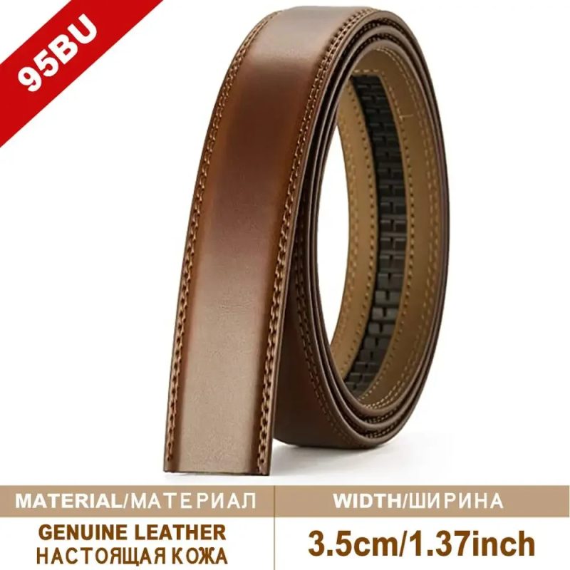 Men Belt Genuine Leather Belts Without Buckle Men's Belts Without Buckle Cowskin Luxury Belt Black Brown Cinturones Para Mujer - Image 14