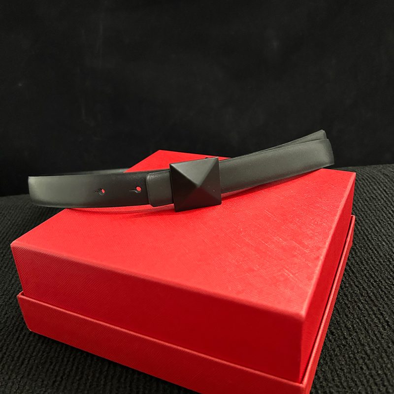Female Belt Luxury Brand Waist Chain Jeans Dress Leather Women Accessories Retro Pyramid Buckle Double Sided Use Belts 2.5cm - Image 5