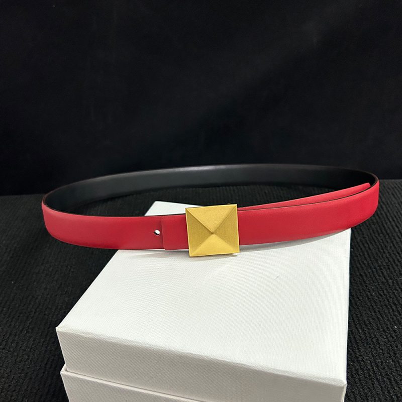 Female Belt Luxury Brand Waist Chain Jeans Dress Leather Women Accessories Retro Pyramid Buckle Double Sided Use Belts 2.5cm - Image 7